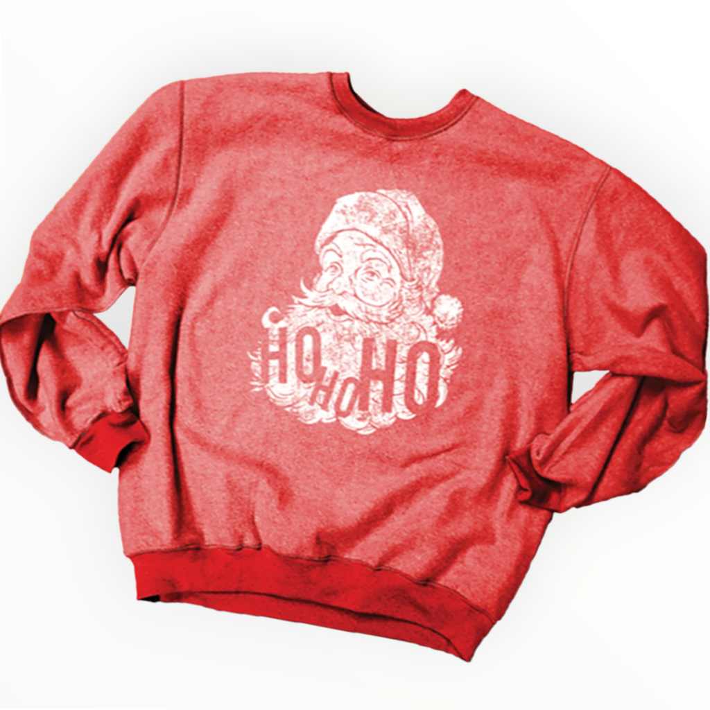 Santa HoHoHo Inverted Sweatshirt - Red-Graphic Tee-LouisGeorge Boutique-LouisGeorge Boutique, Women’s Fashion Boutique Located in Trussville, Alabama