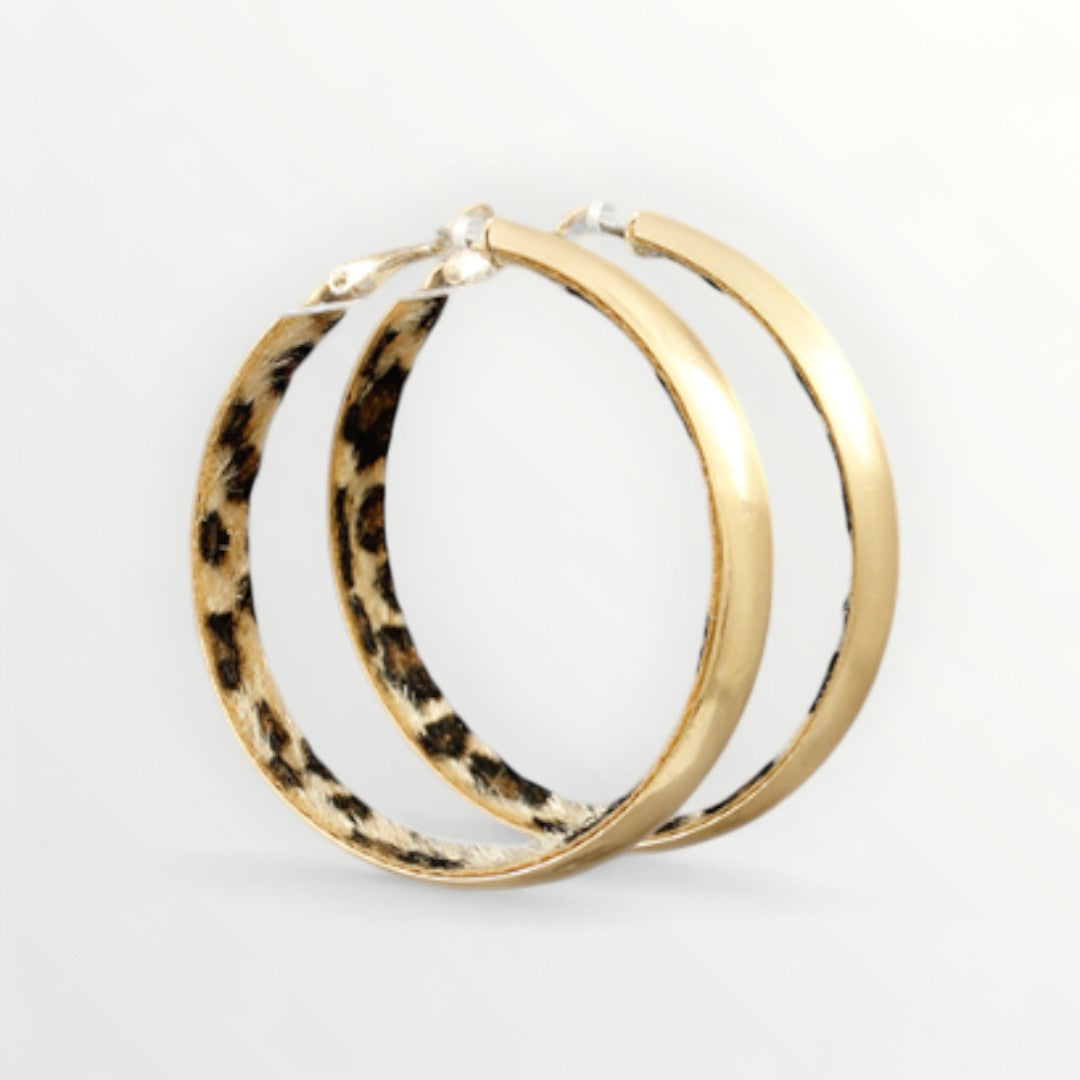 Matte Gold Leopard Hoops-Earrings-LouisGeorge Boutique-LouisGeorge Boutique, Women’s Fashion Boutique Located in Trussville, Alabama