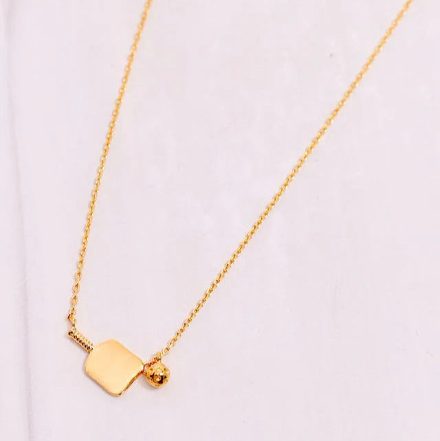 Pickleball Paddle Necklace GOLD-Necklaces-Caroline Hill-LouisGeorge Boutique, Women’s Fashion Boutique Located in Trussville, Alabama