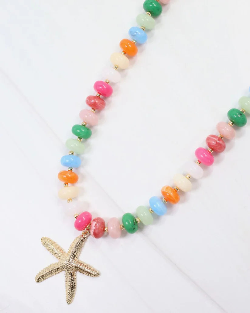 Eastport Beaded Starfish Necklace Multi-Necklaces-Caroline Hill-LouisGeorge Boutique, Women’s Fashion Boutique Located in Trussville, Alabama