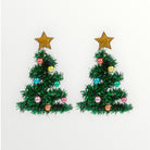 Green Tinsel Christmas Tree Earrings-Earrings-LouisGeorge Boutique-LouisGeorge Boutique, Women’s Fashion Boutique Located in Trussville, Alabama
