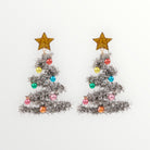 Silver Tinsel Christmas Tree Earrings-Earrings-LouisGeorge Boutique-LouisGeorge Boutique, Women’s Fashion Boutique Located in Trussville, Alabama