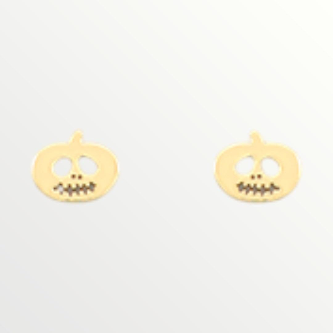 Mini Gold Dipped Jack-O'-Lantern Studs-Earrings-LouisGeorge Boutique-LouisGeorge Boutique, Women’s Fashion Boutique Located in Trussville, Alabama