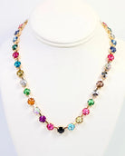 Shalimar Small Rhinestone Necklace Dark Multi-Necklaces-LouisGeorge Boutique-LouisGeorge Boutique, Women’s Fashion Boutique Located in Trussville, Alabama