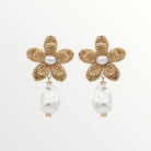 Raffia Flower Pearl Drop Earrings-Earrings-LouisGeorge Boutique-LouisGeorge Boutique, Women’s Fashion Boutique Located in Trussville, Alabama