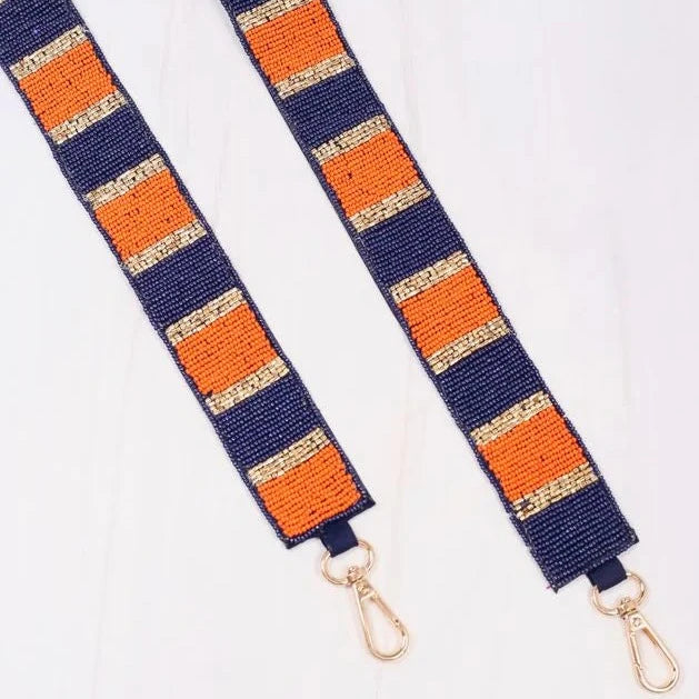 Navy & Orange Beaded Crossbody Strap-Crossbody Beaded Strap-LouisGeorge Boutique-LouisGeorge Boutique, Women’s Fashion Boutique Located in Trussville, Alabama