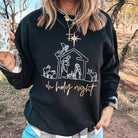 Oh Holy Night Sweatshirt - Black - Plus/Regular-Graphic Sweatshirt-LouisGeorge Boutique-LouisGeorge Boutique, Women’s Fashion Boutique Located in Trussville, Alabama
