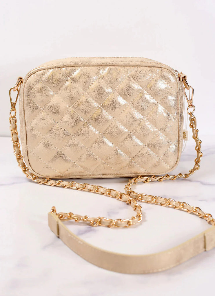 Olivia Quilted Crossbody - Glimmer Gold-Crossbody-Caroline Hill-LouisGeorge Boutique, Women’s Fashion Boutique Located in Trussville, Alabama