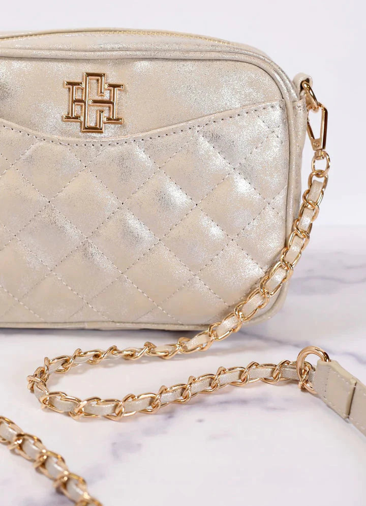 Olivia Quilted Crossbody - Glimmer Silver-Crossbody-Caroline Hill-LouisGeorge Boutique, Women’s Fashion Boutique Located in Trussville, Alabama