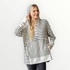 Cream & Black Striped Pullover Hoodie - Plus/Regular-Apparel-Heimish-LouisGeorge Boutique, Women’s Fashion Boutique Located in Trussville, Alabama