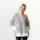 Cream & Black Striped Pullover Hoodie - Plus/Regular-Apparel-Heimish-LouisGeorge Boutique, Women’s Fashion Boutique Located in Trussville, Alabama