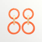 Orange Raffia & Gold Link Earrings-Earrings-LouisGeorge Boutique-LouisGeorge Boutique, Women’s Fashion Boutique Located in Trussville, Alabama