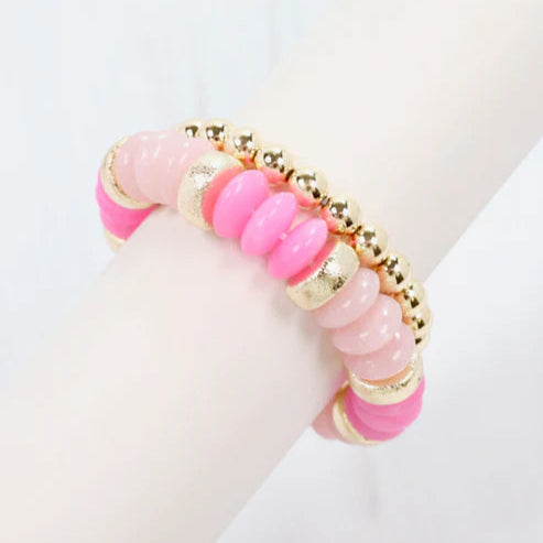 Grimes Bracelet Set Pink-Bracelet-Caroline Hill-LouisGeorge Boutique, Women’s Fashion Boutique Located in Trussville, Alabama