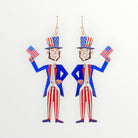 Patriotic Uncle Sam Earrings-Earrings-LouisGeorge Boutique-LouisGeorge Boutique, Women’s Fashion Boutique Located in Trussville, Alabama