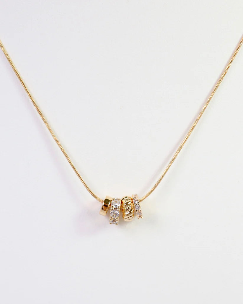 Atlantic Rondelle Charm Necklace WR Gold-Necklaces-Caroline Hill-LouisGeorge Boutique, Women’s Fashion Boutique Located in Trussville, Alabama