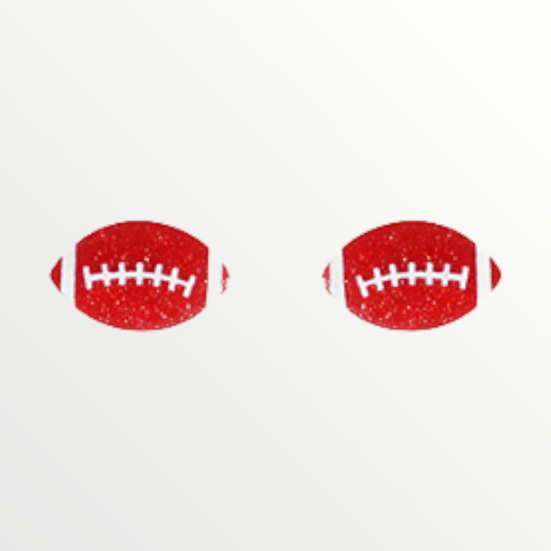 Red & White Football Studs-Earrings-LouisGeorge Boutique-LouisGeorge Boutique, Women’s Fashion Boutique Located in Trussville, Alabama