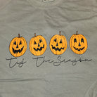 Tis the Season Jack-O'-Lantern Tee Comfort Colors Long Sleeve Tee - Grey-Graphic Tee-LouisGeorge Boutique-LouisGeorge Boutique, Women’s Fashion Boutique Located in Trussville, Alabama