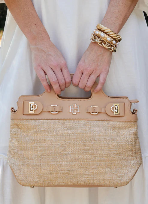 Savannah Crossbody - Natural Lattice Tan-Handbags-Caroline Hill-LouisGeorge Boutique, Women’s Fashion Boutique Located in Trussville, Alabama