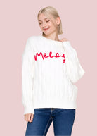 MERRY Holiday Sweater - Off White - Plus/Regular-Sweater-White Birch-LouisGeorge Boutique, Women’s Fashion Boutique Located in Trussville, Alabama