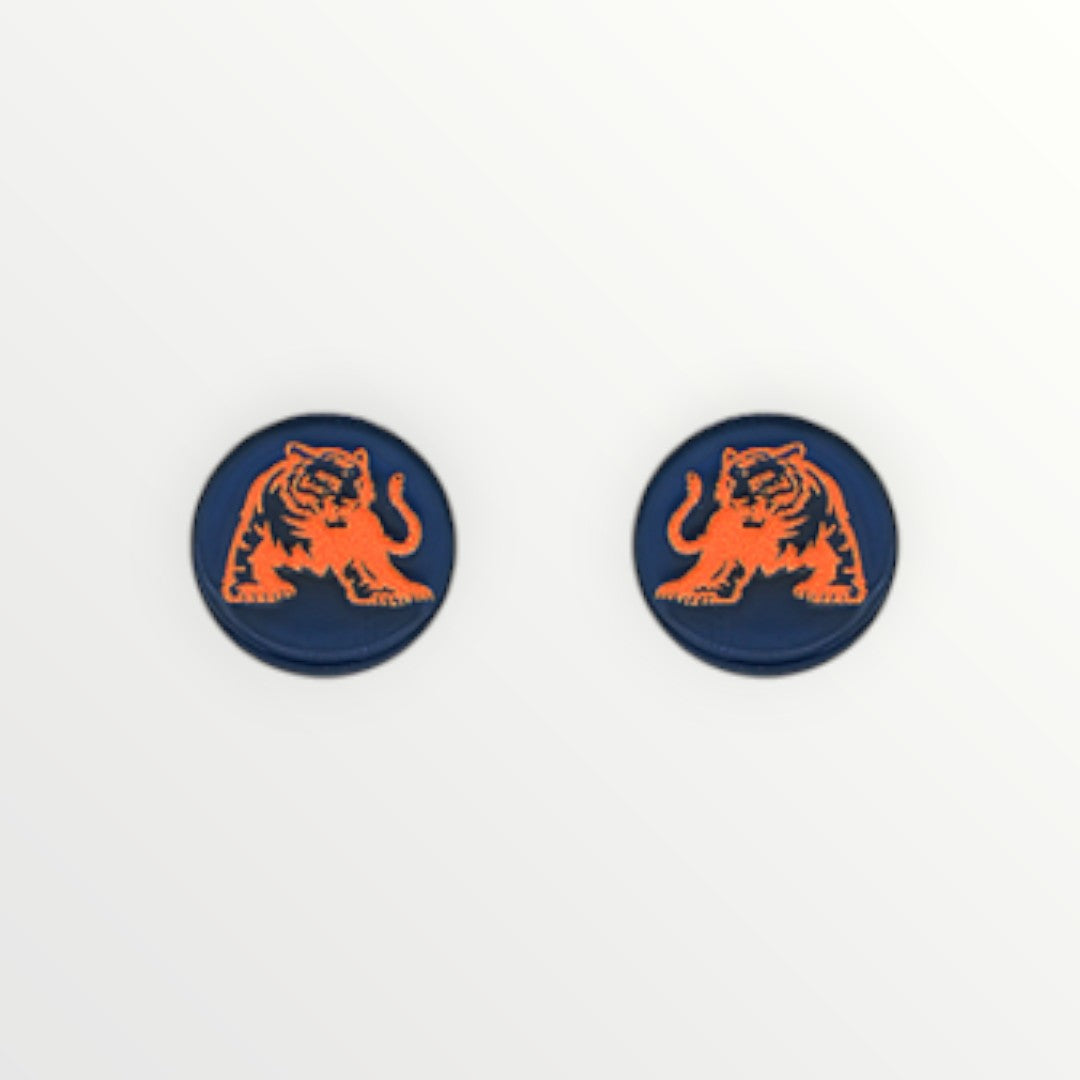Orange & Navy Tiger Football Studs-Earrings-LouisGeorge Boutique-LouisGeorge Boutique, Women’s Fashion Boutique Located in Trussville, Alabama