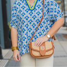 Griffin Crossbody Bag Natural Saddle DQ-Handbags-Caroline Hill-LouisGeorge Boutique, Women’s Fashion Boutique Located in Trussville, Alabama