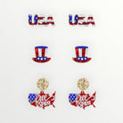 Patriotic Trio Set Earrings-Earrings-LouisGeorge Boutique-LouisGeorge Boutique, Women’s Fashion Boutique Located in Trussville, Alabama