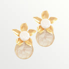 White & Gold Flower Drop Earrings-Earrings-LouisGeorge Boutique-LouisGeorge Boutique, Women’s Fashion Boutique Located in Trussville, Alabama