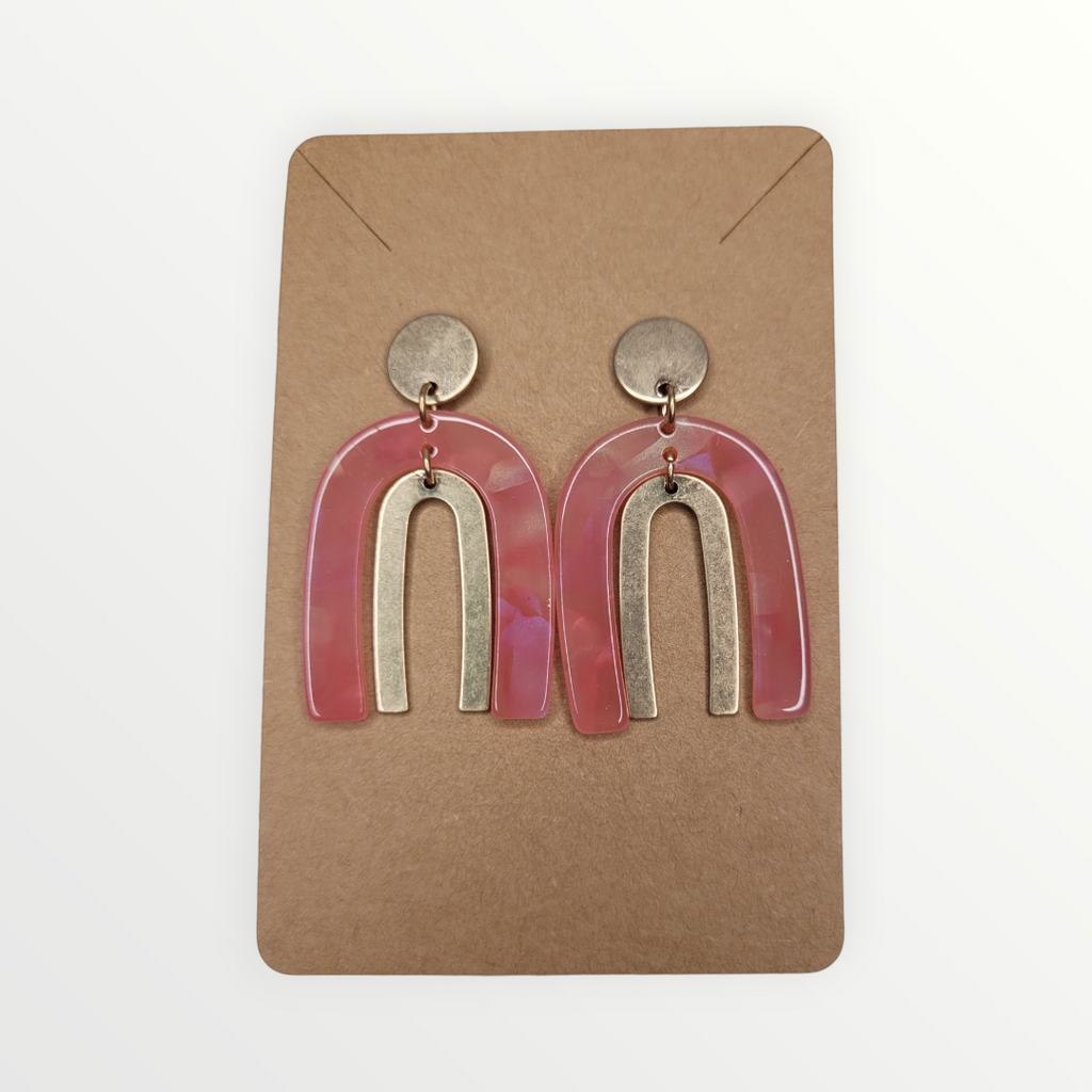 Pink Arch Earrings-Earrings-louisgeorgeboutique-LouisGeorge Boutique, Women’s Fashion Boutique Located in Trussville, Alabama
