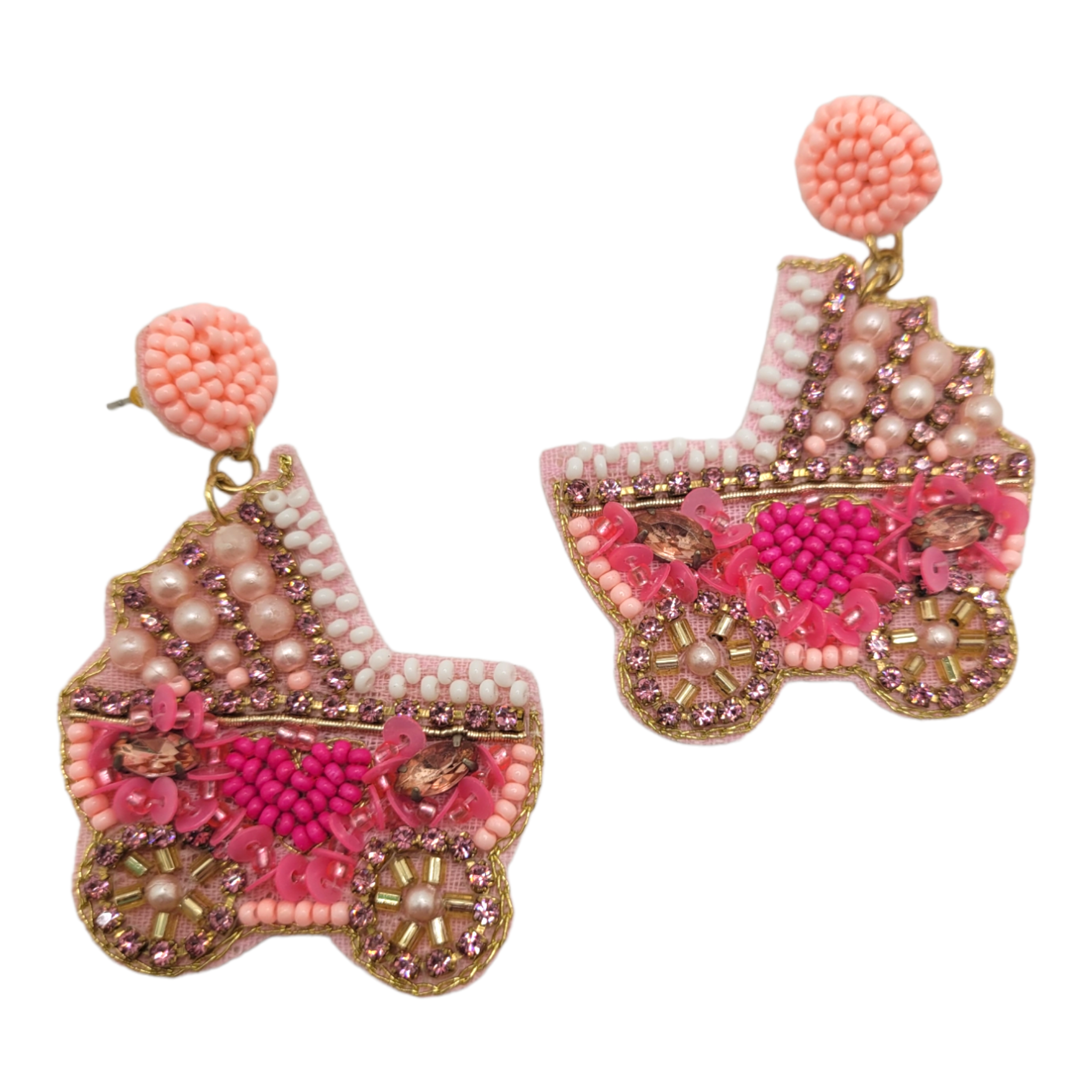 Pink Baby Carriage Earrings-Earrings-louisgeorgeboutique-LouisGeorge Boutique, Women’s Fashion Boutique Located in Trussville, Alabama