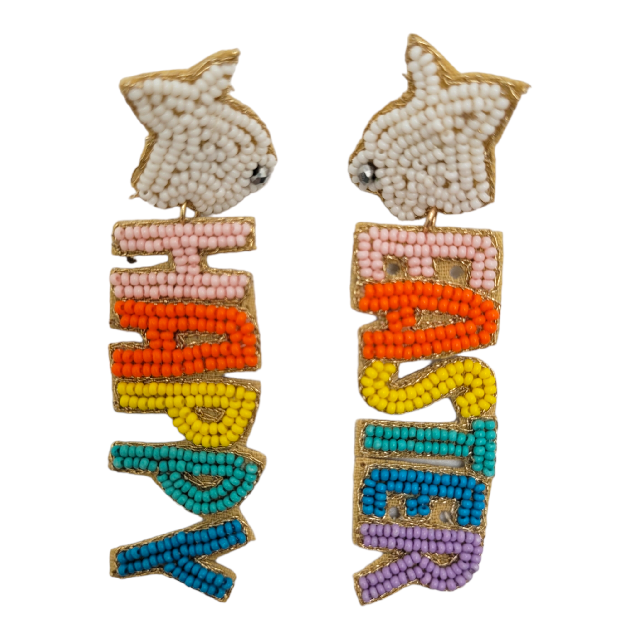 Happy Easter Bunny Beaded Earrings-Earrings-LouisGeorge Boutique-LouisGeorge Boutique, Women’s Fashion Boutique Located in Trussville, Alabama