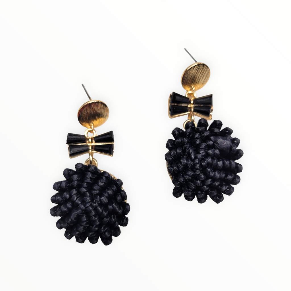 Gold & Black Bow Earrings-Earrings-louisgeorgeboutique-LouisGeorge Boutique, Women’s Fashion Boutique Located in Trussville, Alabama