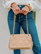 Cecillia Quilted Handbag - Taupe-Handbags-Caroline Hill-LouisGeorge Boutique, Women’s Fashion Boutique Located in Trussville, Alabama