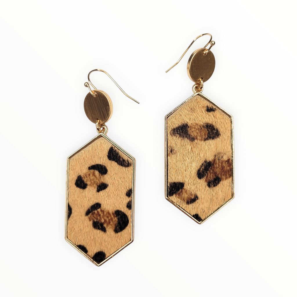 Brown & Gold Leopard Earrings-Earrings-louisgeorgeboutique-LouisGeorge Boutique, Women’s Fashion Boutique Located in Trussville, Alabama