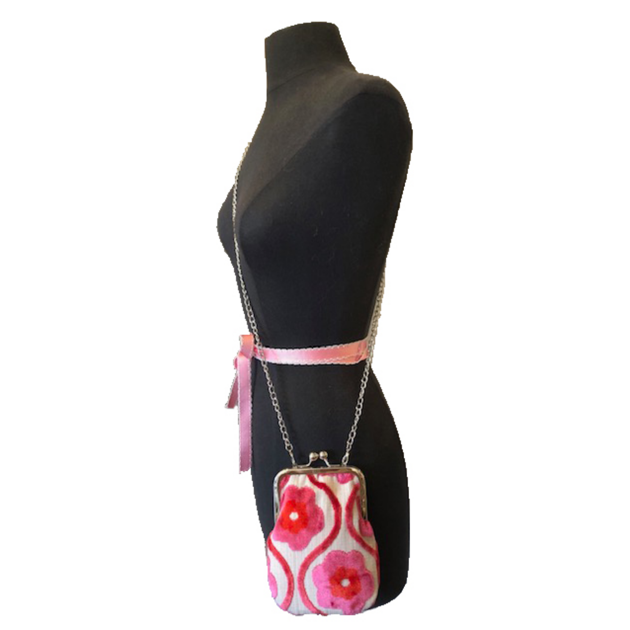 Birdie Crossbody - Coral/Pink Chenille Flower Power-Handbags-Glenda Gies-LouisGeorge Boutique, Women’s Fashion Boutique Located in Trussville, Alabama