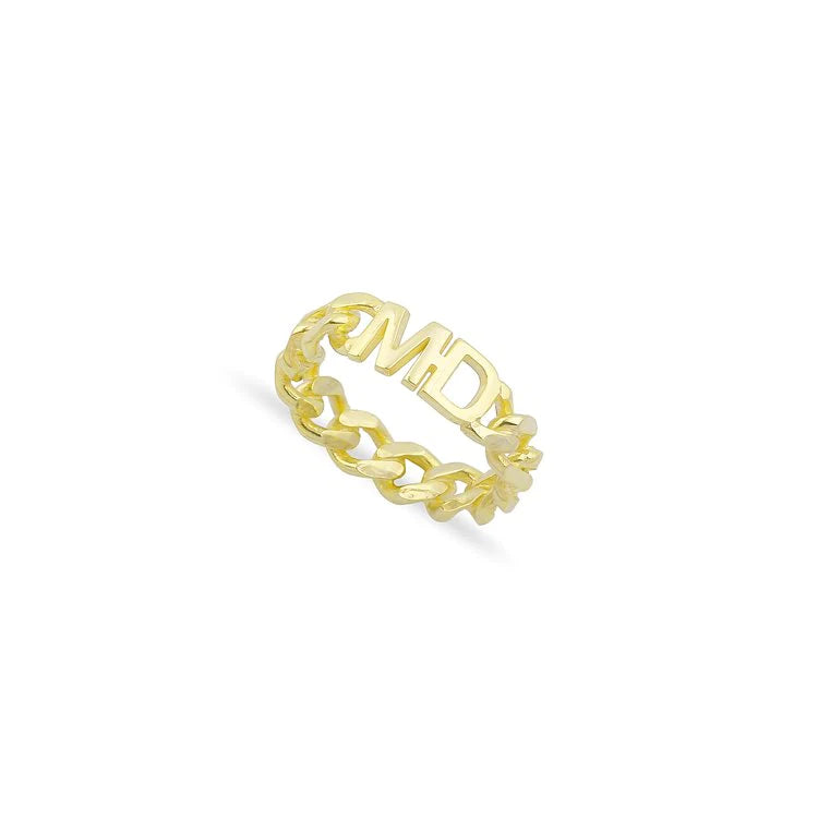 Custom Chain Link Initial Ring-Necklaces-The Sis Kiss©-LouisGeorge Boutique, Women’s Fashion Boutique Located in Trussville, Alabama