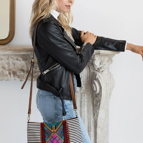 Felicity Aztec Embroidered Crossbody - Black-Handbags-Jen & Co-LouisGeorge Boutique, Women’s Fashion Boutique Located in Trussville, Alabama