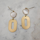 White & Satin Gold Earrings-Earrings-louisgeorgeboutique-LouisGeorge Boutique, Women’s Fashion Boutique Located in Trussville, Alabama