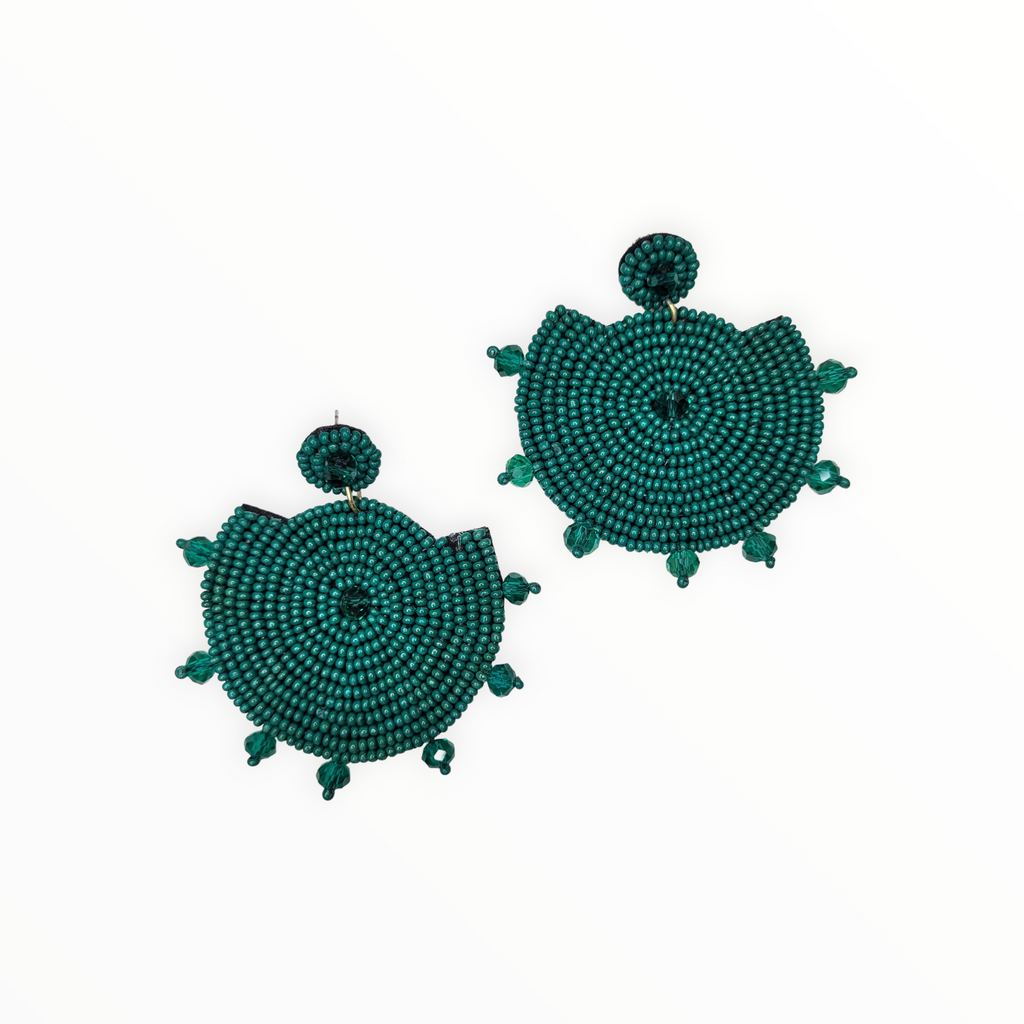 Emerald Beaded Earrings-Earrings-LouisGeorge Boutique-LouisGeorge Boutique, Women’s Fashion Boutique Located in Trussville, Alabama