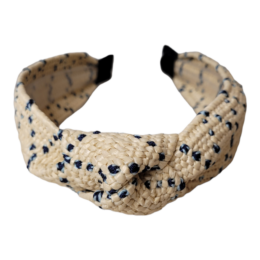 Black & Tan Raffia Top Knot Headband-Accessories-louisgeorgeboutique-LouisGeorge Boutique, Women’s Fashion Boutique Located in Trussville, Alabama