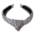 Silver Raffia Top Knot Headband-Accessories-LouisGeorge Boutique-LouisGeorge Boutique, Women’s Fashion Boutique Located in Trussville, Alabama
