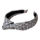Silver Raffia Top Knot Headband-Accessories-louisgeorgeboutique-LouisGeorge Boutique, Women’s Fashion Boutique Located in Trussville, Alabama
