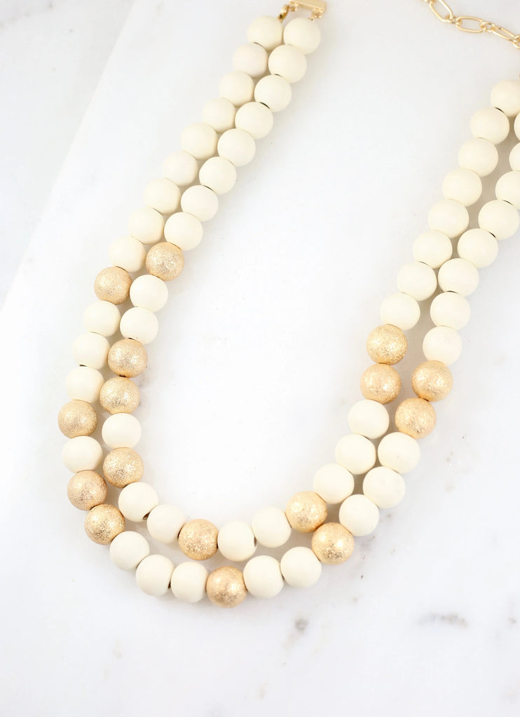 Isabelle Layered Necklace Ivory-Necklaces-Caroline Hill-LouisGeorge Boutique, Women’s Fashion Boutique Located in Trussville, Alabama