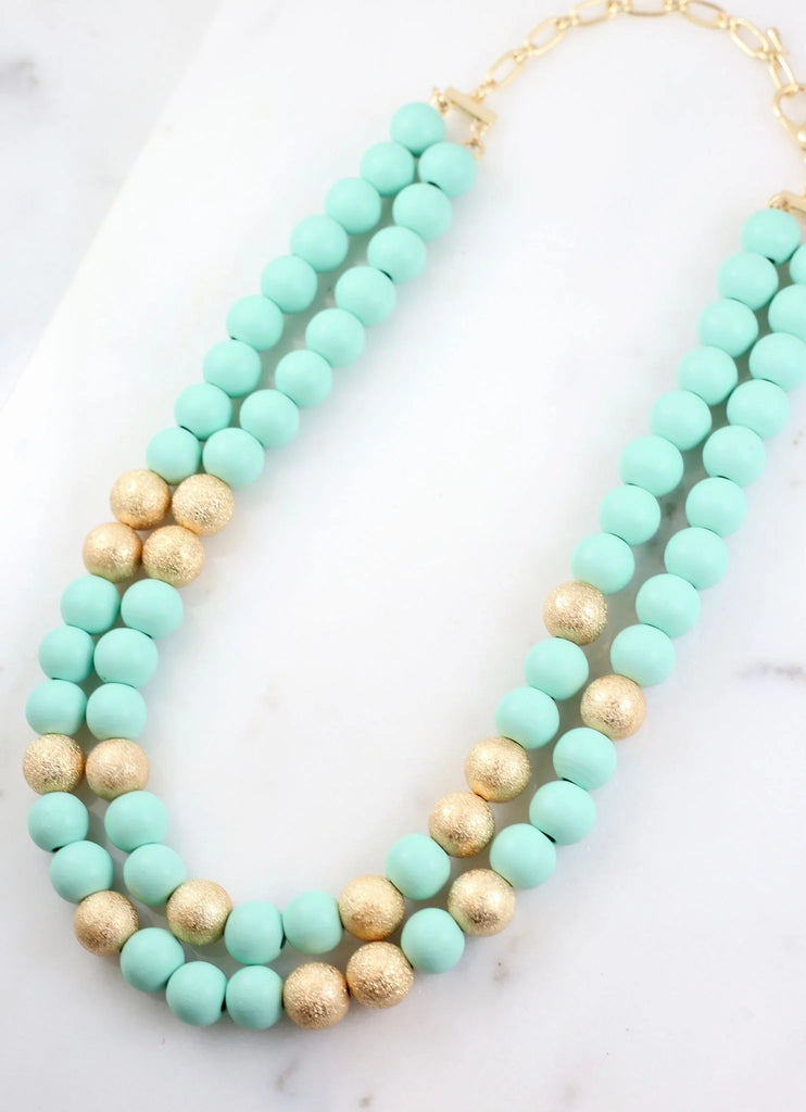 Isabelle Layered Necklace Mint-Necklaces-Caroline Hill-LouisGeorge Boutique, Women’s Fashion Boutique Located in Trussville, Alabama
