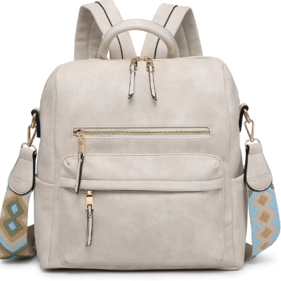 Amelia Convertible Backpack with Guitar Strap - Off White-Handbags-Jen & Co-LouisGeorge Boutique, Women’s Fashion Boutique Located in Trussville, Alabama