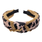 Black & Light Pink Leopard Top Knot Headband-Accessories-LouisGeorge Boutique-LouisGeorge Boutique, Women’s Fashion Boutique Located in Trussville, Alabama