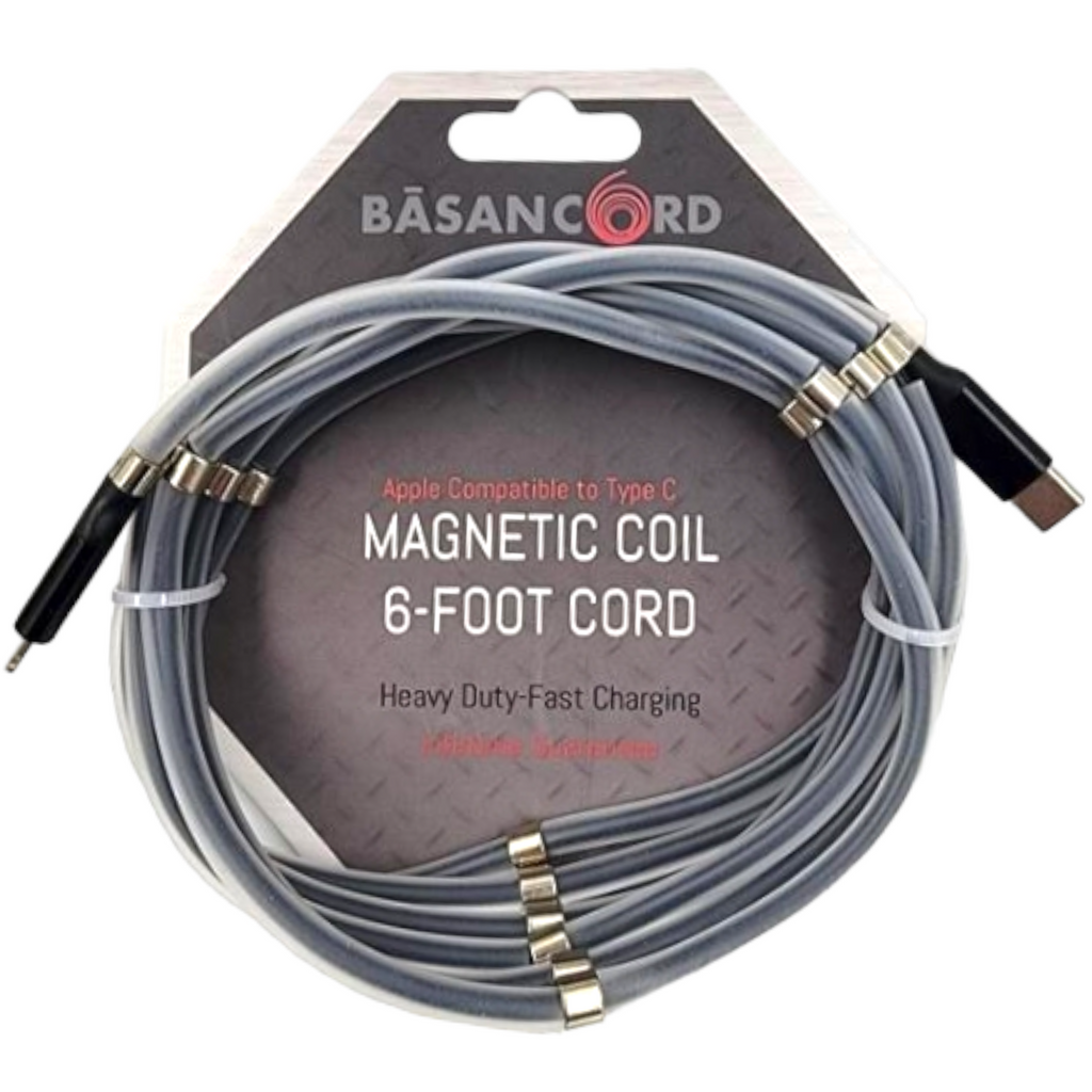 Phone Charging Cord • 6-ft Fast Charging w/Lifetime Guarantee • Magnetic Coil-Accessories-BĀSAN CORD-LouisGeorge Boutique, Women’s Fashion Boutique Located in Trussville, Alabama