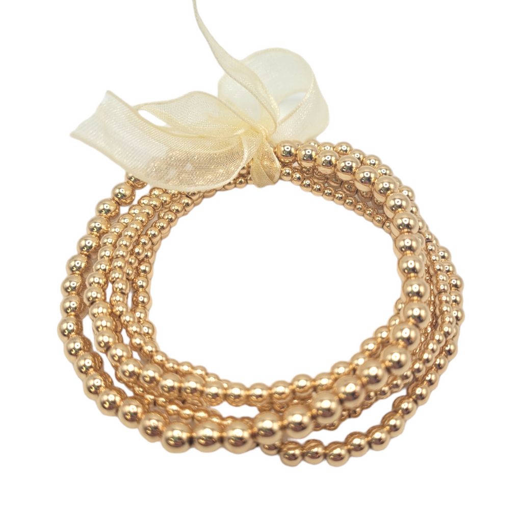 Elisa Beaded Bracelet Set Gold-Bracelets-LouisGeorge Boutique-LouisGeorge Boutique, Women’s Fashion Boutique Located in Trussville, Alabama
