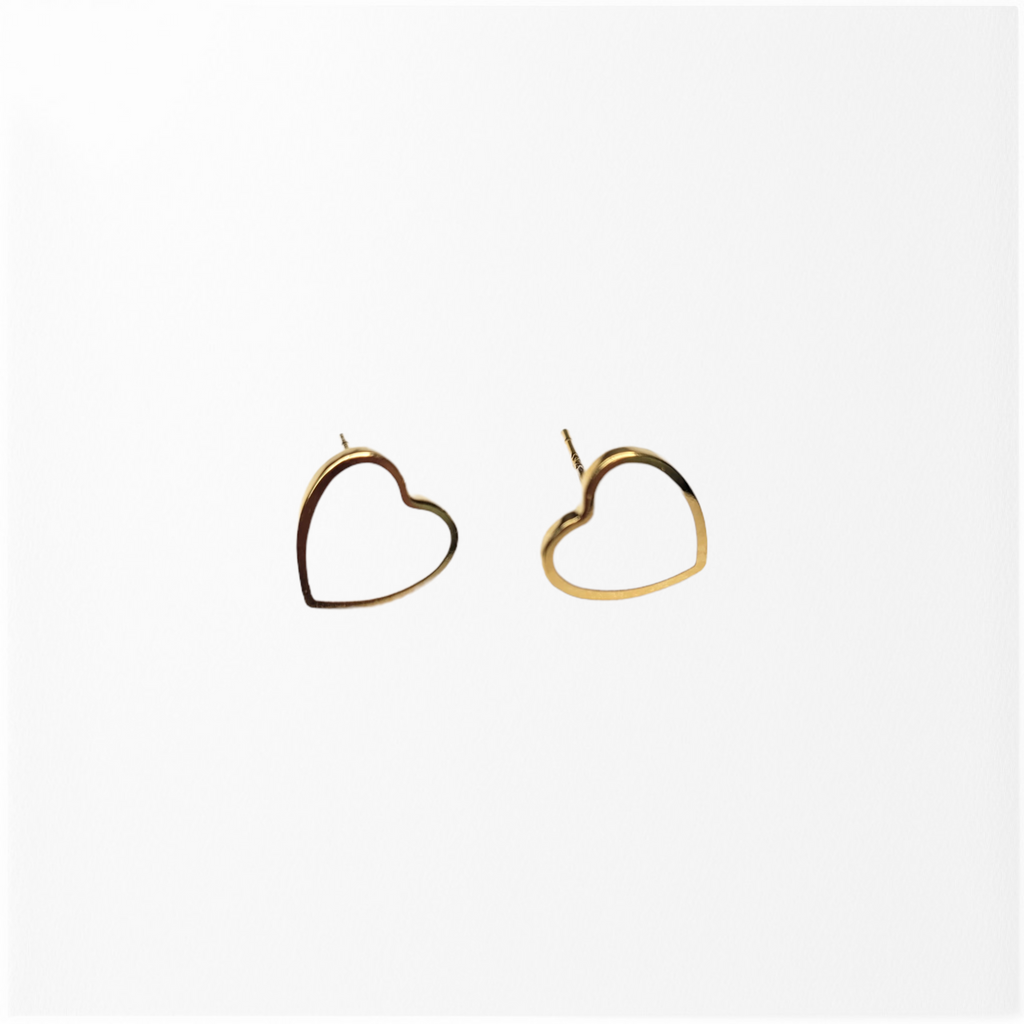 Gold Dipped Mini White Heart Studs-Earrings-LouisGeorge Boutique-LouisGeorge Boutique, Women’s Fashion Boutique Located in Trussville, Alabama