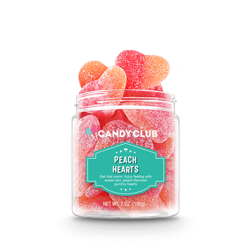 Candy Club Peach Hearts • Sweet & Tart Peach Gummy Hearts-Treats-Candy Club-LouisGeorge Boutique, Women’s Fashion Boutique Located in Trussville, Alabama