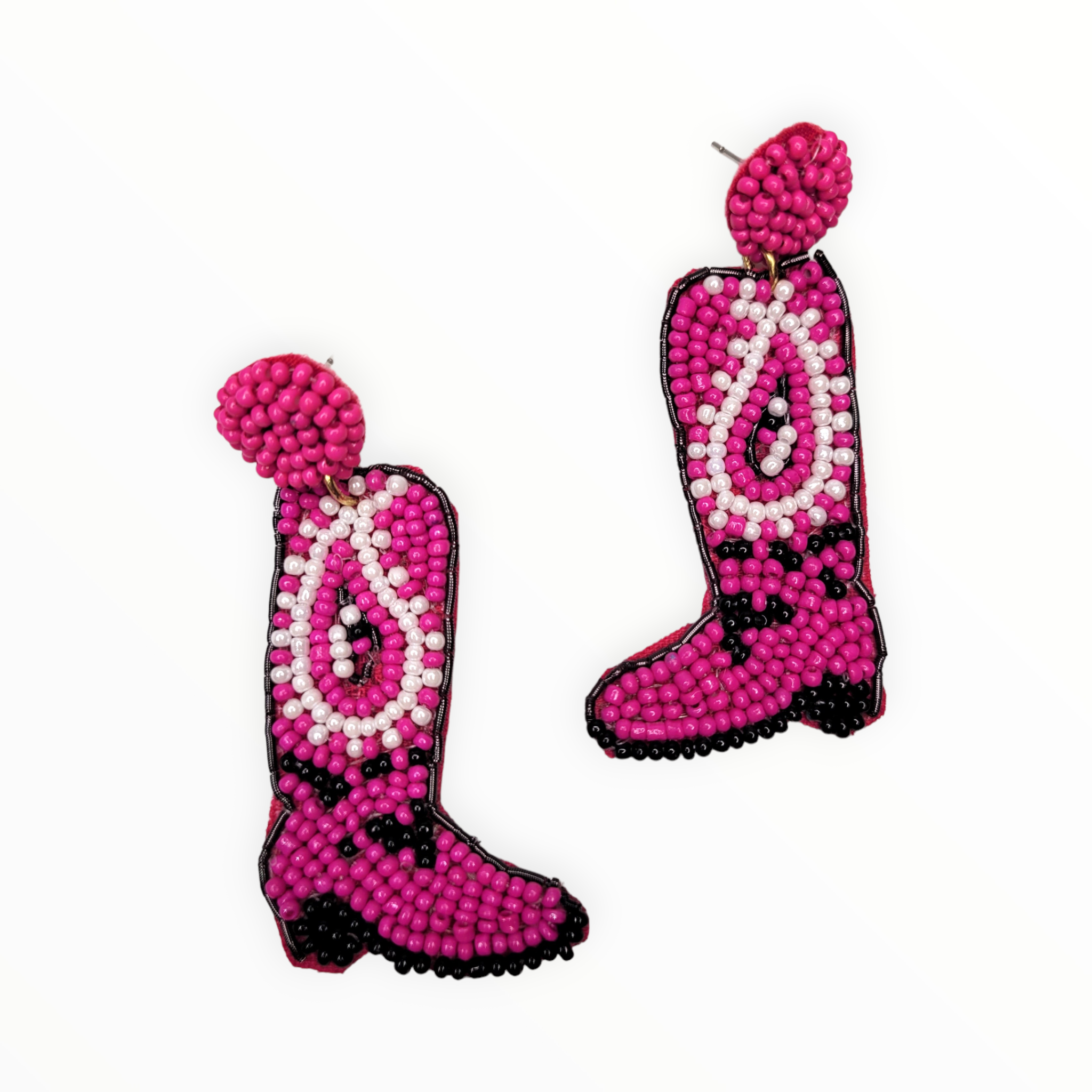 Pink Boots Beaded Earrings-Earrings-louisgeorgeboutique-LouisGeorge Boutique, Women’s Fashion Boutique Located in Trussville, Alabama